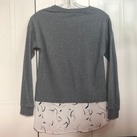 GREY LONG SLEEVES SHIRT WITH A FAUX WHITE BLOUSE - Picture 5 of 5